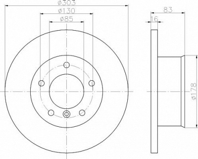 HELLA PAGID 8dd355100391 -  Тормозной диск